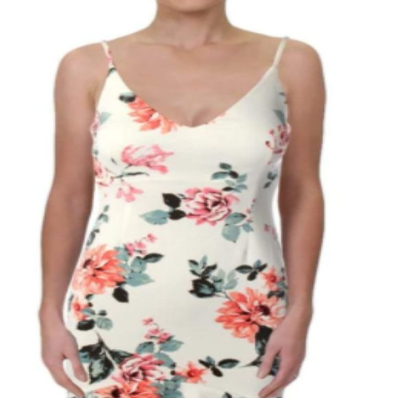 Aqua Women's Floral Print Flounce Hem Sundress - Picture 1 of 3